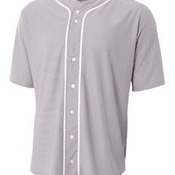 Short Sleeve Full Button Baseball Top