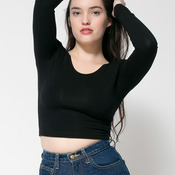 8379 L/S Cotton Spandex Jersey Crop Top