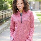 Women's Brushed Terry Heathered Quarter-Zip Pullover