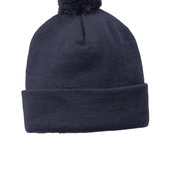 Solid Pom Pom Beanie