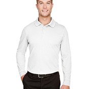 CrownLux Performance® Men's Plaited Long Sleeve Polo