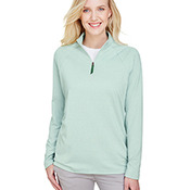 CrownLux Performance® Ladies' Clubhouse Micro-Stripe Quarter-Zip