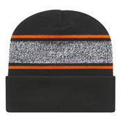 USA-Made Variegated Striped Cuffed Beanie