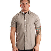 Men's Peached Poplin Short Sleeve Woven Shirt