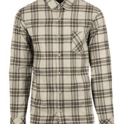 Woven Plaid Flannel With Biased Pocket