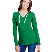 Ladies' Long Sleeve Fine Jersey Lace-Up T-Shirt