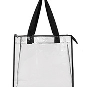 Clear Tote with Gusseted And Zippered Top