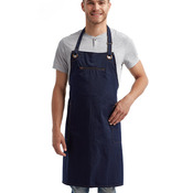 Unisex ‘Barley’ Contrast Stitch Recycled Bib Apron