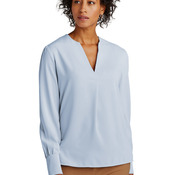 Women's Open Neck Satin Blouse