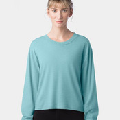 Women's Cotton Jersey CVC Long Sleeve Crop Tee