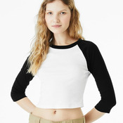 Women's Micro Rib 3/4 Raglan Sleeve Baby Tee