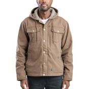 Men's Vintage Washed Sherpa-Lined Hooded Jacket