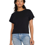 Ladies' USA Made Organic Cotton Rib Crop T-Shirt