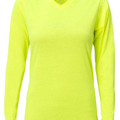 Ladies' Long-Sleeve Softek V-Neck T-Shirt