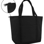 Zippered XL Cotton Canvas Resort Tote