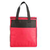 Two-Tone Flat Top Insulated Non-Woven Shopping Tote Bag