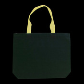 Cotton Canvas Tote Bag with Color Accents